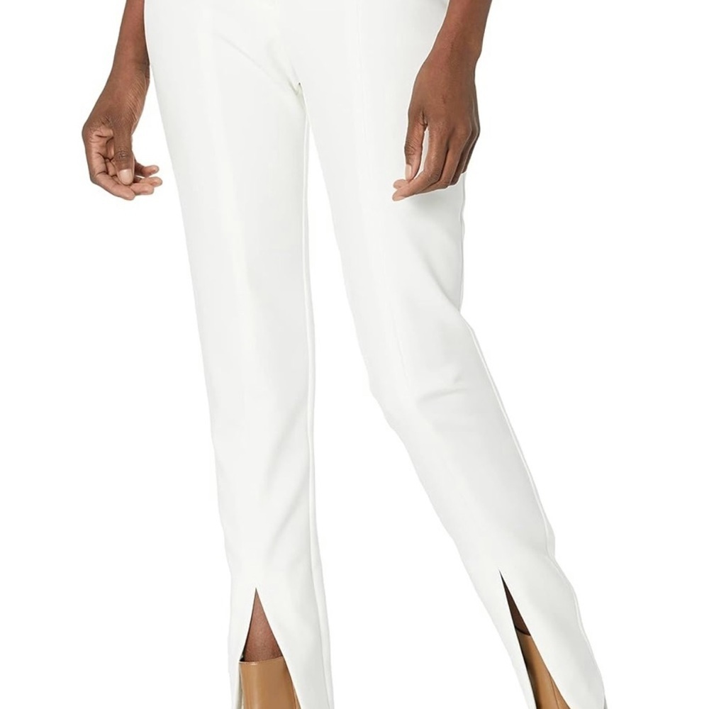 Trina Turk Elegant White Women's Dress Pants with slit front